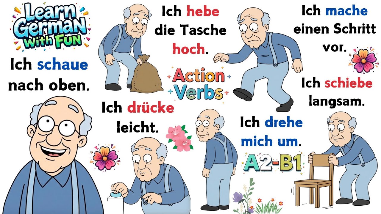 Learn German with Fun | Action Verbs ❤️😁