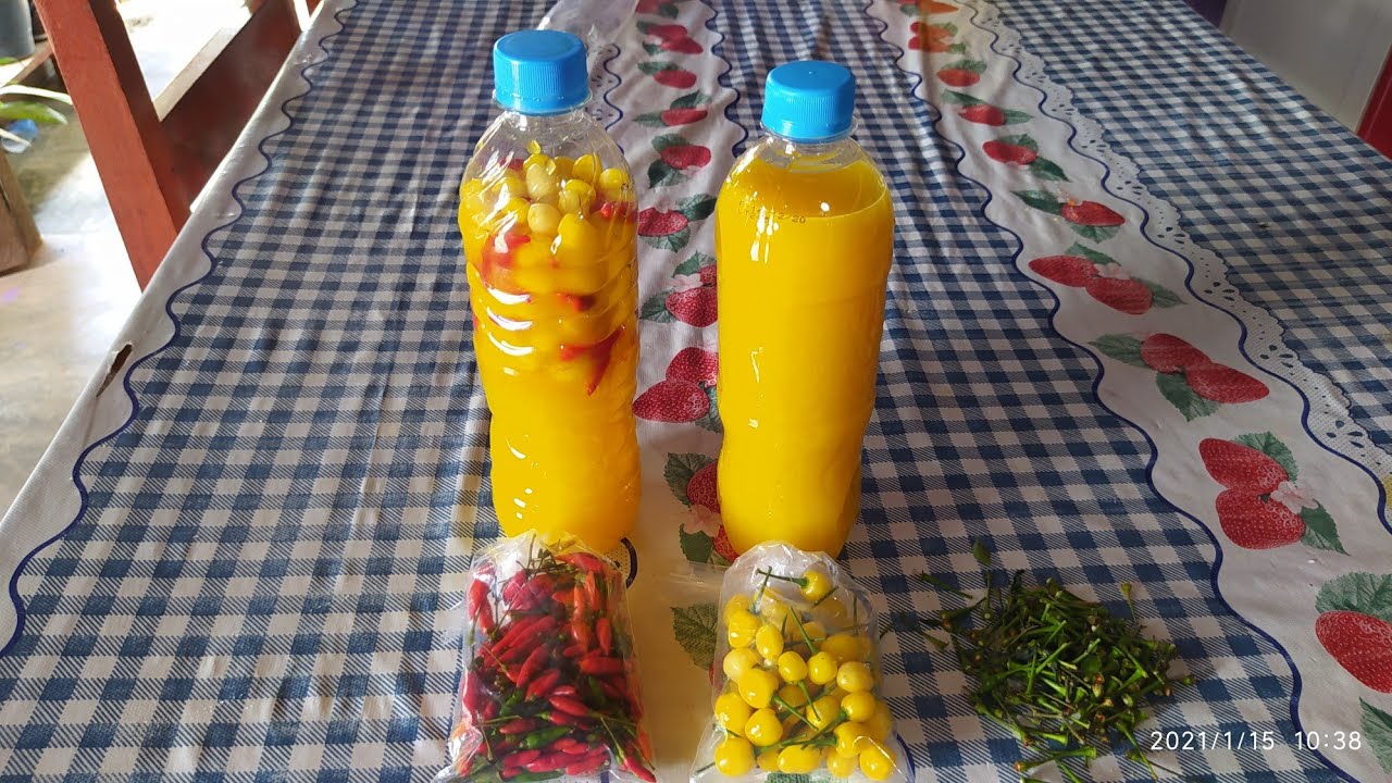 Molho de pimenta de tucupi com pimenta Cumari e malagueta