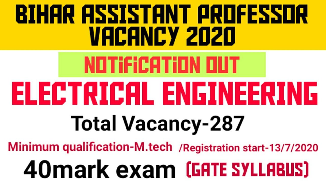 Bihar Assistant professor vacancy 2020, notification out , puri jankari ke liye video dekhe
