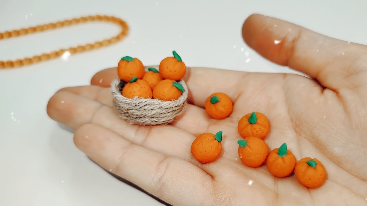How to Make a Miniature Orange with Clay | Make a Real Miniature Orange with Polymer Clay!🍊