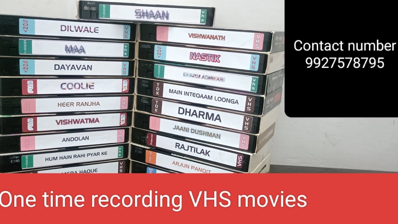 One time recording VHS movies 