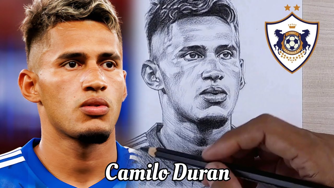 Realistic Drawing of Camilo Duran – Qarabag FK Star | Dramatic Pencil Portrait Process