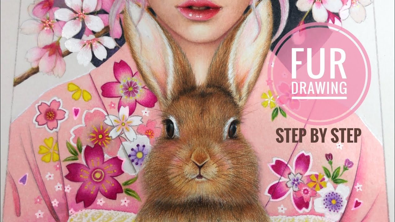 STEP BY STEP BUNNY DRAWING | How To Draw Animal Fur with Colored Pencils