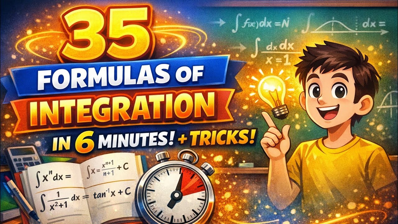 35 Integration Formulas in 6 Minutes ⚡ | Class 12 Maths Quick Revision with Tricks