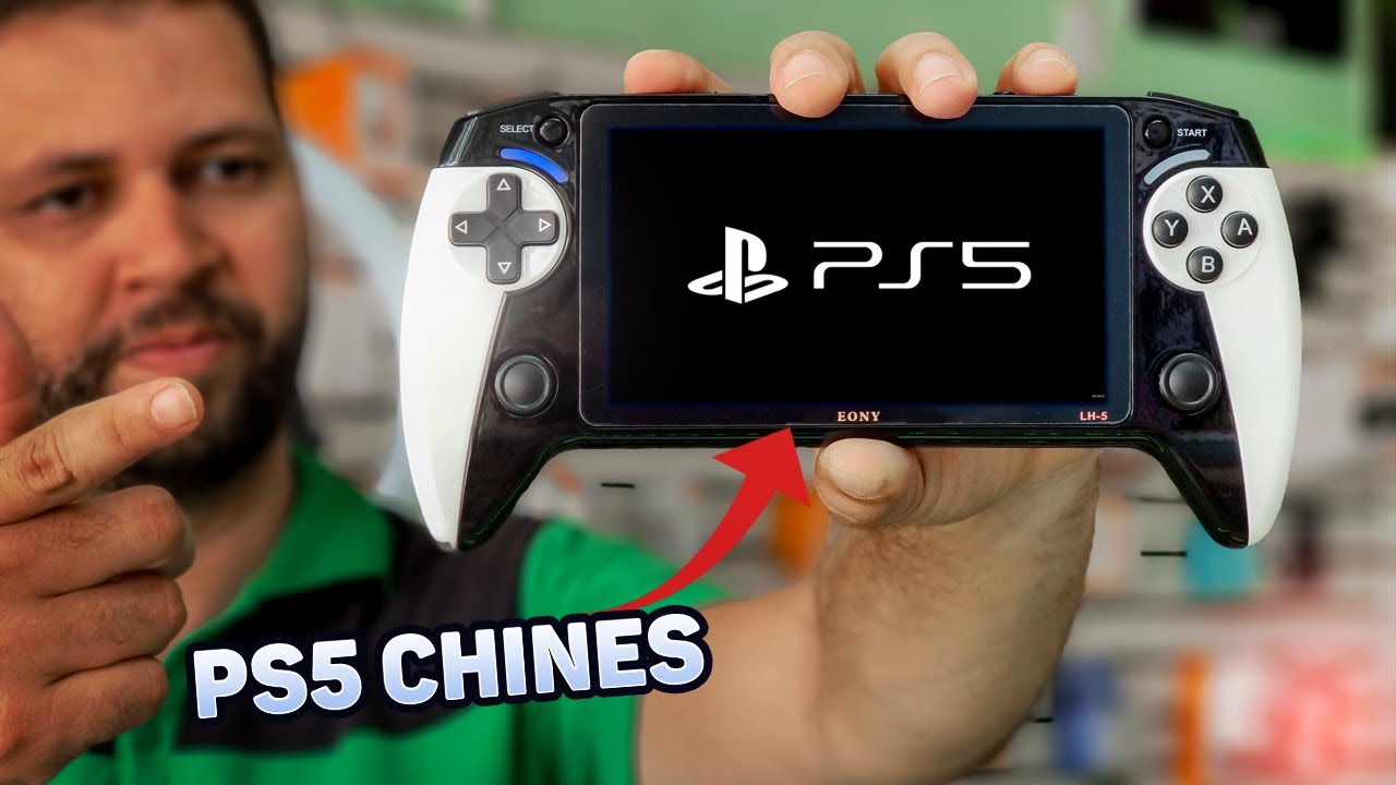 Conhe&ccedil;a o Videogame Port&aacute;til Eony Um &Oacute;timo Console Chin&ecirc;s Barato com Cara de Controle de PS5.