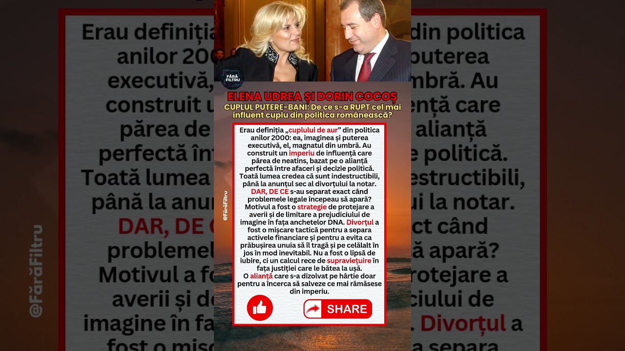Elena Udrea și Dorin Cocoș: Secretul divorțului la notar