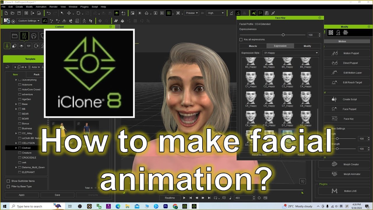 iClone 8 How to make facial animation? #iclone #facial #expression #animation #tutorial