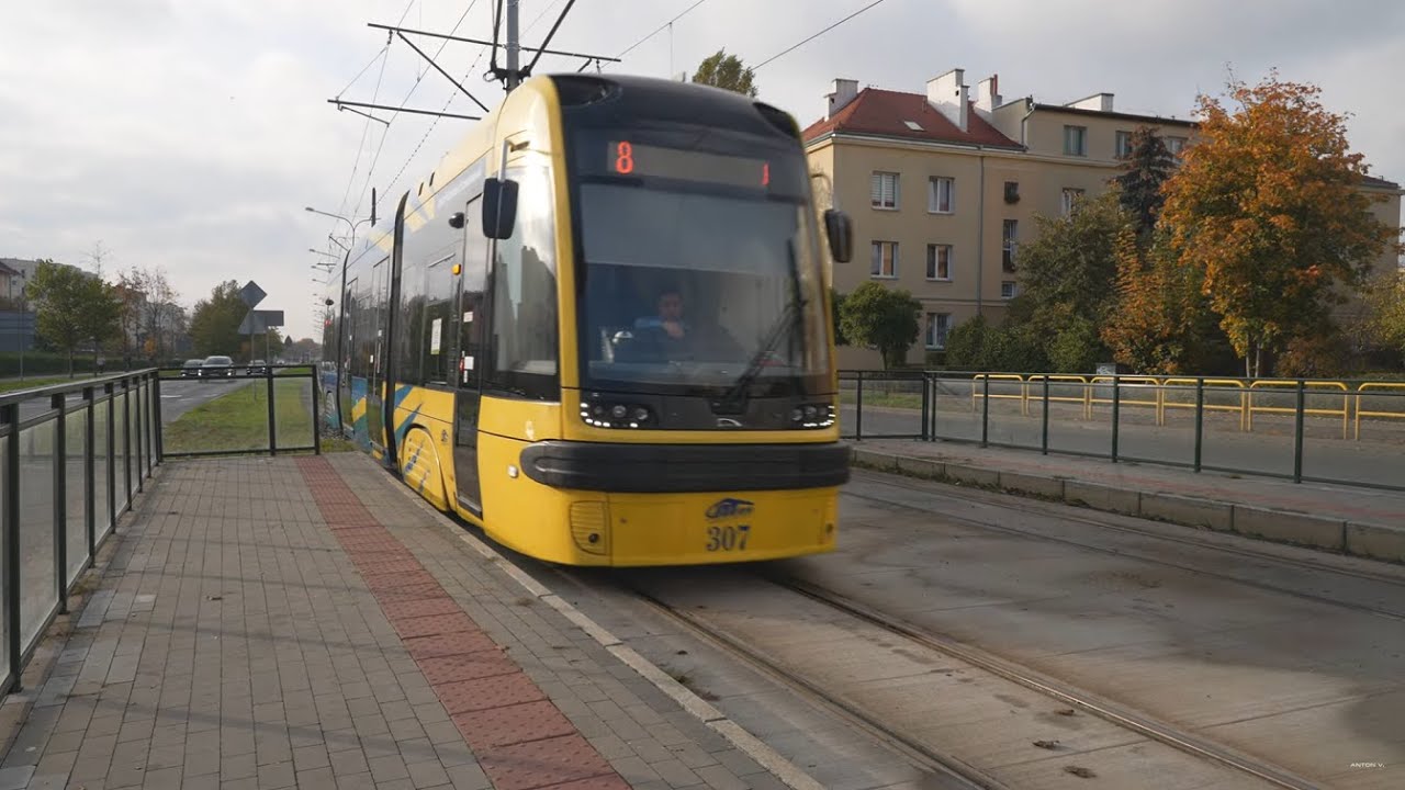 Poland, Toruń, tram 8 ride from Reja to Plac Rapackiego
