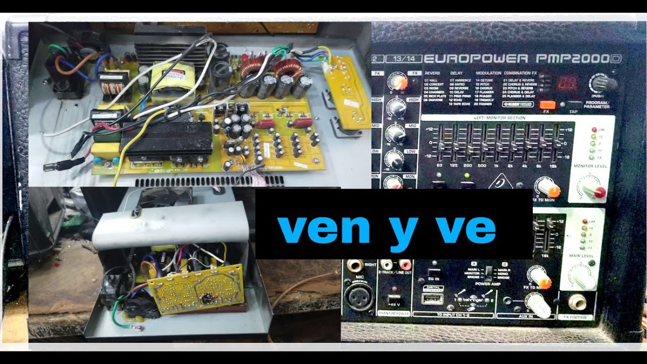 #Powerbehringer.power mixer behringer clase (D) montura de tarjeta clase (AB). #reparacion.