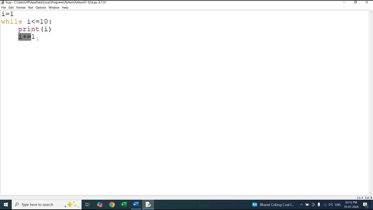 Python Programming Video 11 While loop in Python
