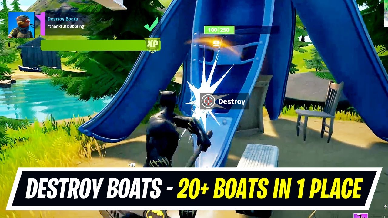 Destroy Boats Locations - 20+ Boats in a one locations in Fortnite - Week 6 Epic Quest