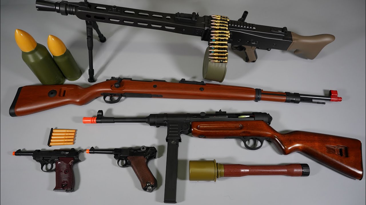 WW2 Germany ARMY Toy Gun - MG42 - Luger P08 - Kar98k -MP40-Airsoft Gun -Realistic Toy Gun Collection