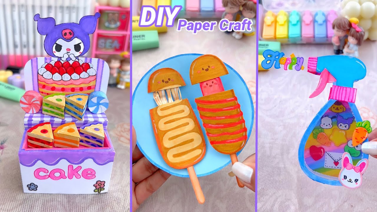 Easy Craft Ideas / DIY Miniature Crafts Idea / miniature food stall / school hacks / paper craft