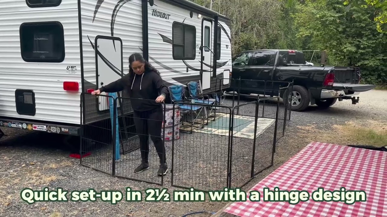 FXW Instant Dog Playpen | Quick Setup for RV Camping with Dogs