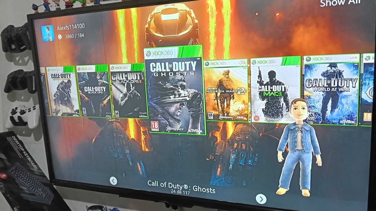 Disco duro 1 tera externo con Bad avatar para Xbox 360  probando call of duty Ghost 