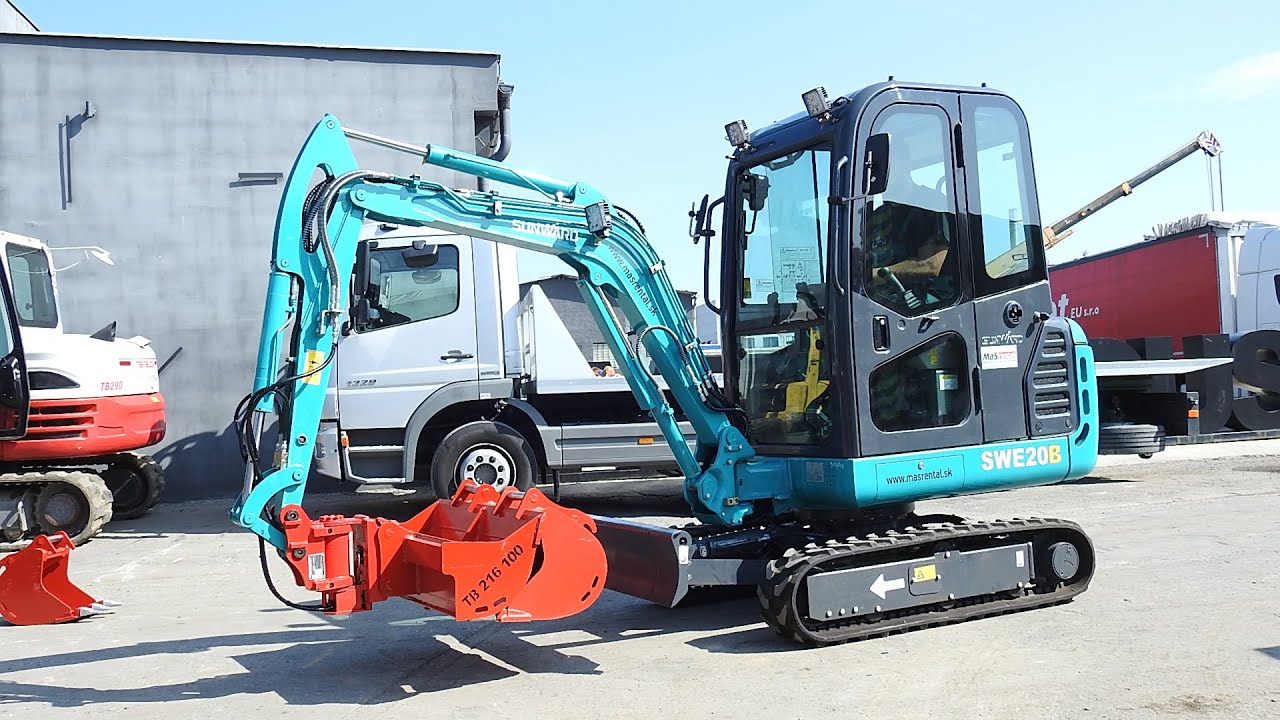 Sunward SWE20F + Powertilt (naklápanie lopát) v kombinácii s hydraulickým rýchloupinačom MARTIN MH03
