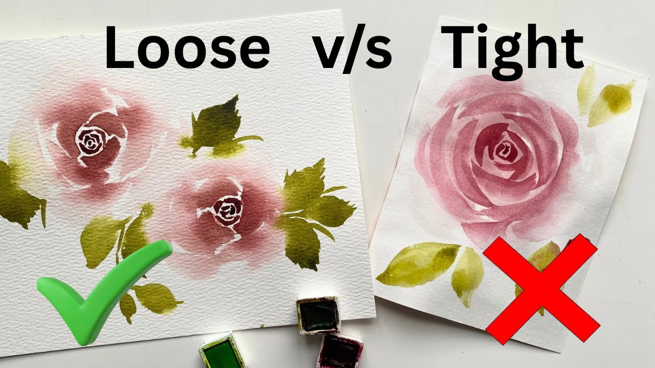 How to Paint Loose Watercolor Roses (Stop Overworking Them)