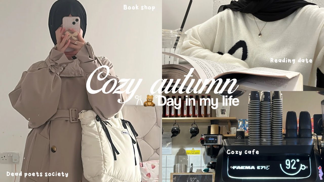 Cozy autumn day in my life 🧸🍁reading date, bookshop, cozy autumn leaves etc…