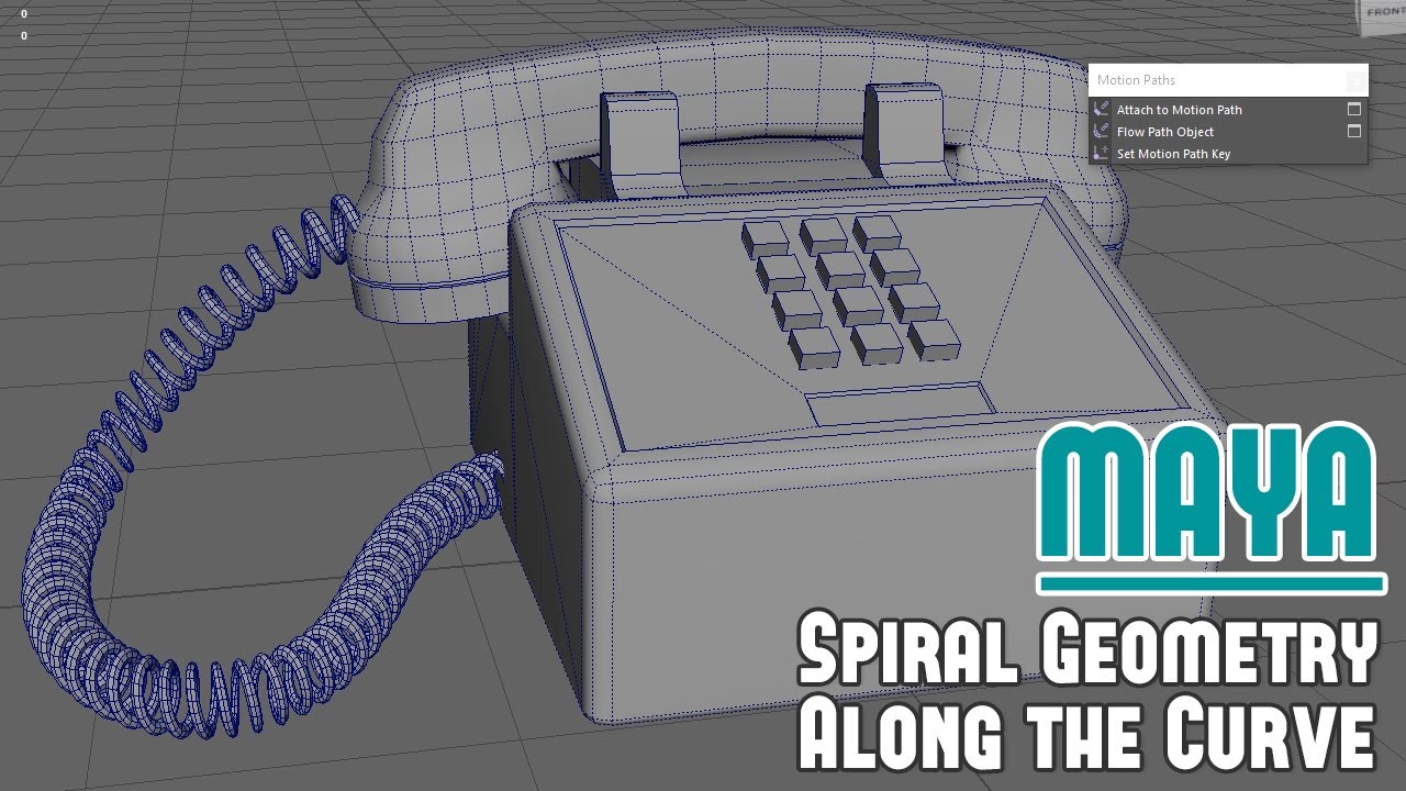 Maya: How to Create Spiral Geometry Along the Curve (Works for Phone Cords Wires, Chains and More)