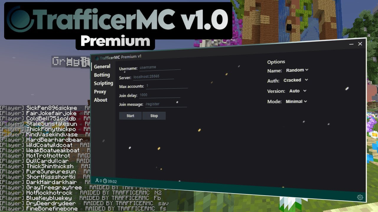 TrafficerMC Premium v1.0 | Minecraft Botting Tool with Many Features