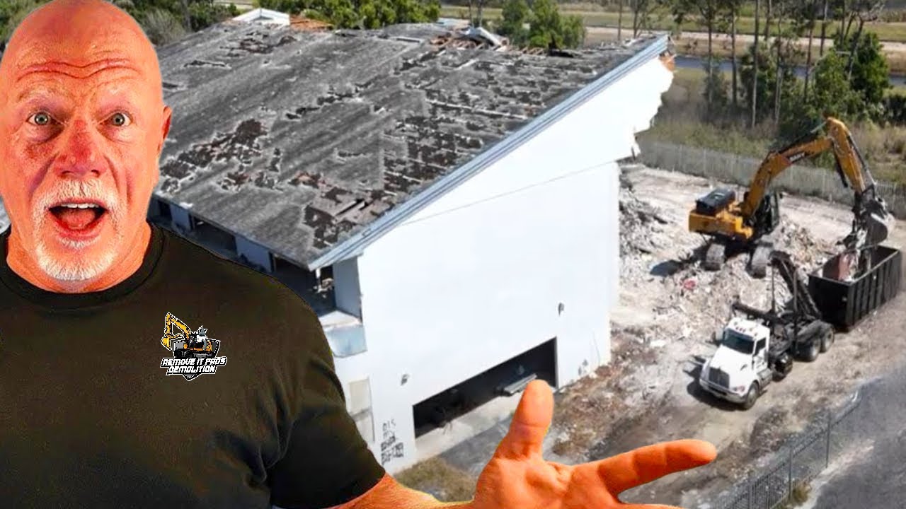 Gigantic Abandoned Office Building Demolition (Homeless?)