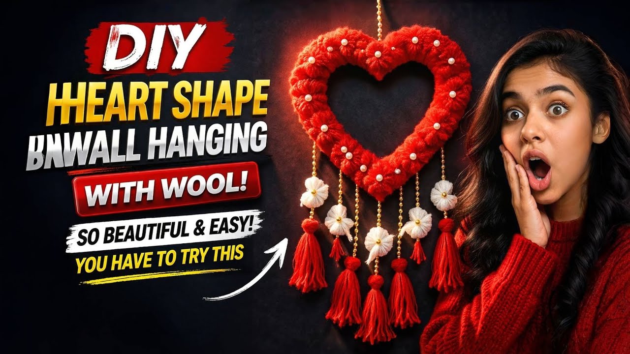 How to Make a Heart Wall Hanging (Wool Felt & Fiber Art)