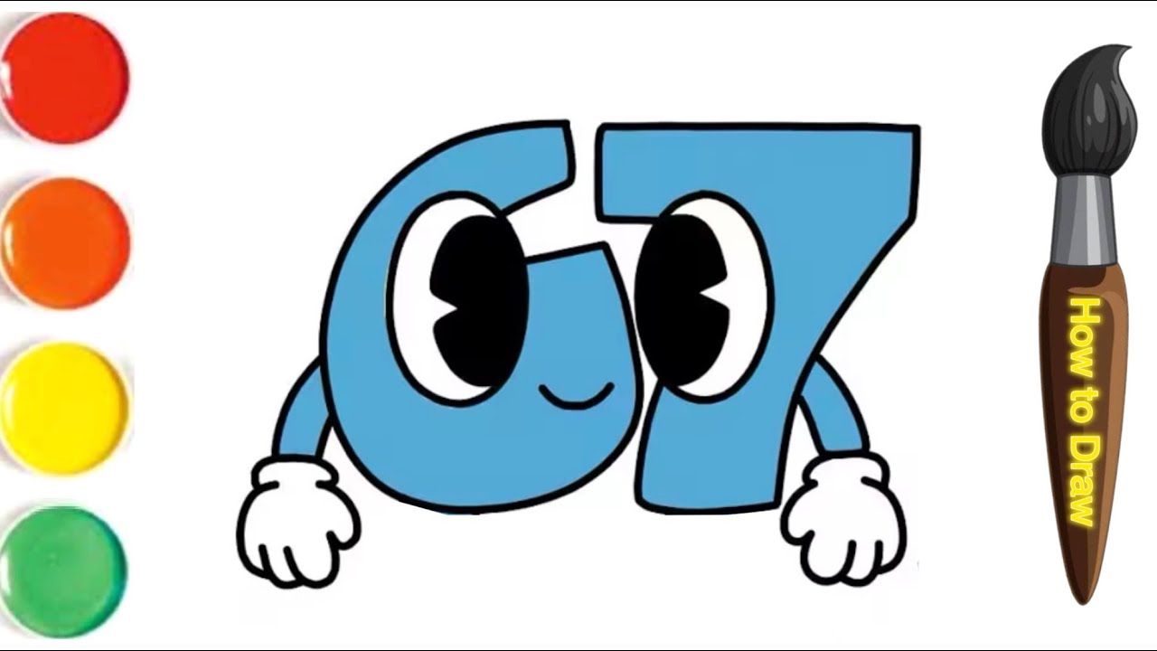 Drawing Cute Numbers for Kids and Toddlers / How to Draw Six Seven meme