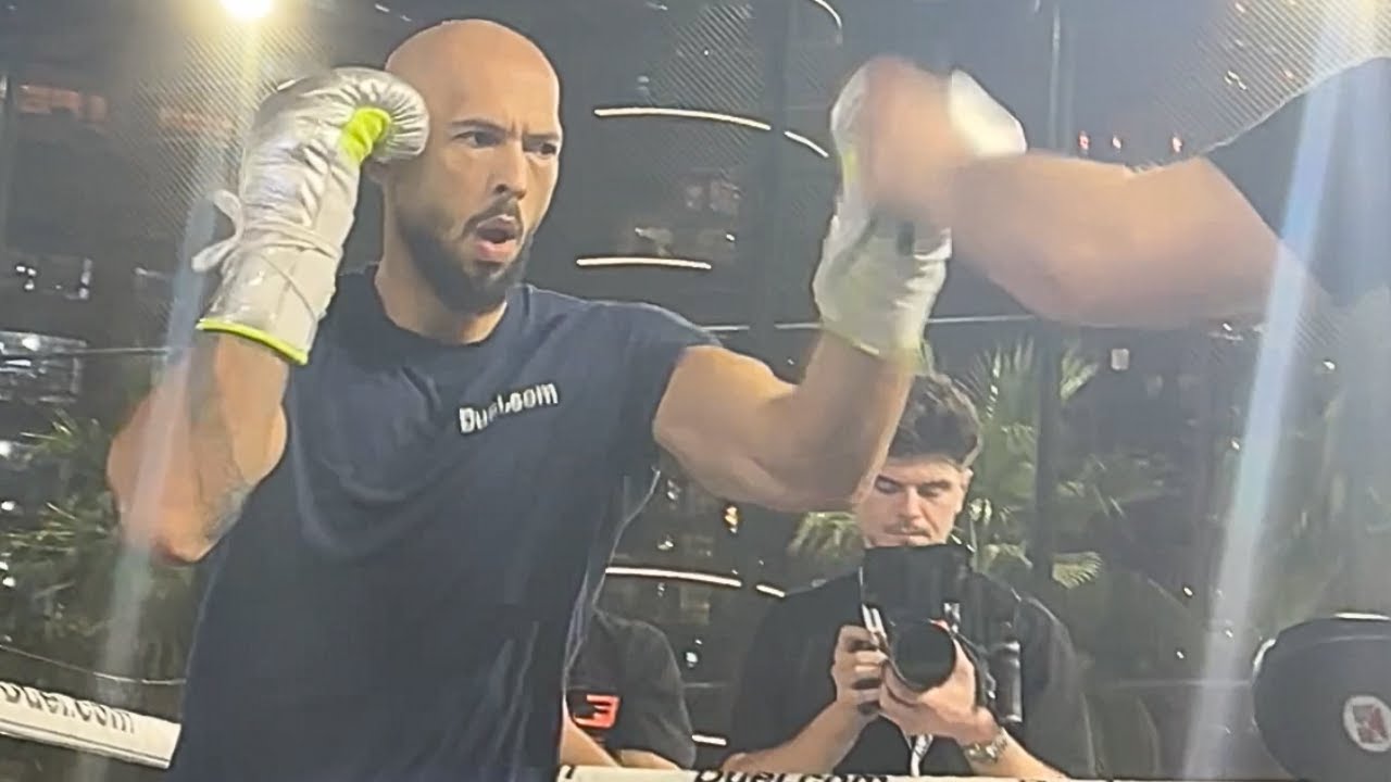 Andrew Tate FULL MEDIA WORKOUT for Chase Demoor fight - MIMICS Jake Paul Style?