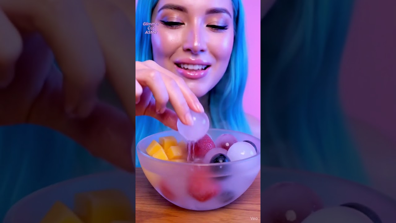 ❄️ &ldquo;Frozen Fruit Sphere ASMR &mdash; Misty Vapor & Icy Crunch 🫐✨&rdquo; #asmr #ai #shorts #satisfying #tranding