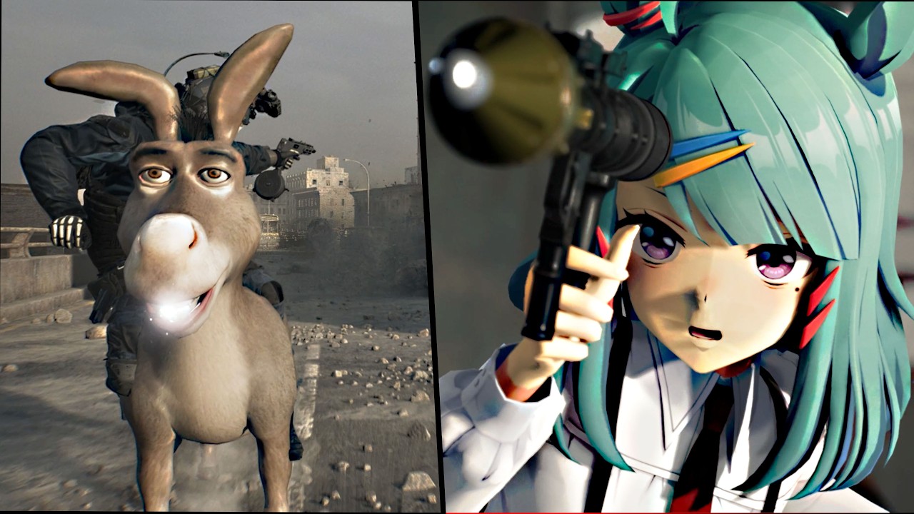 Resident Evil Requiem Donkey From Shrek on Bike Chase And Sugar Light Umamusume