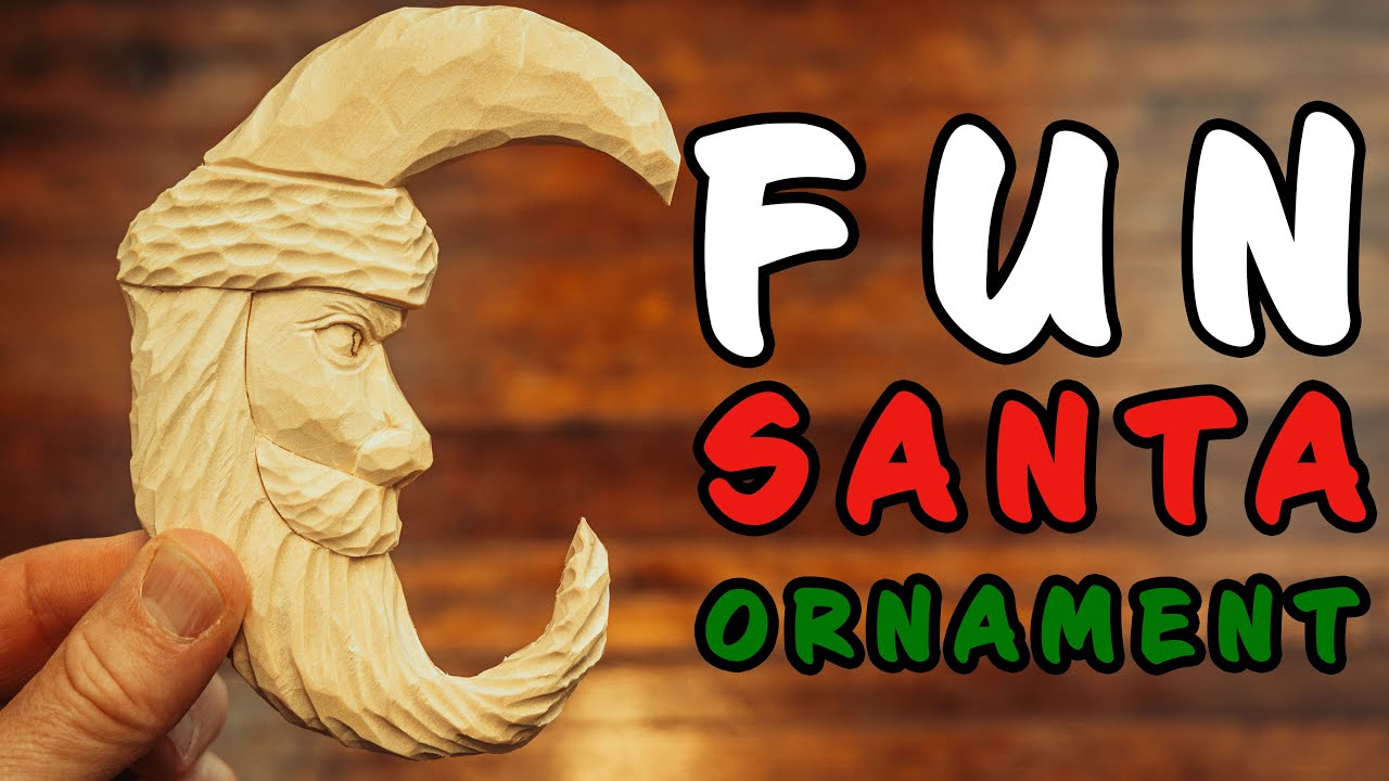 How To Carve A Santa Moon Ornament || Simple Christmas Ornament Idea (4K UHD)