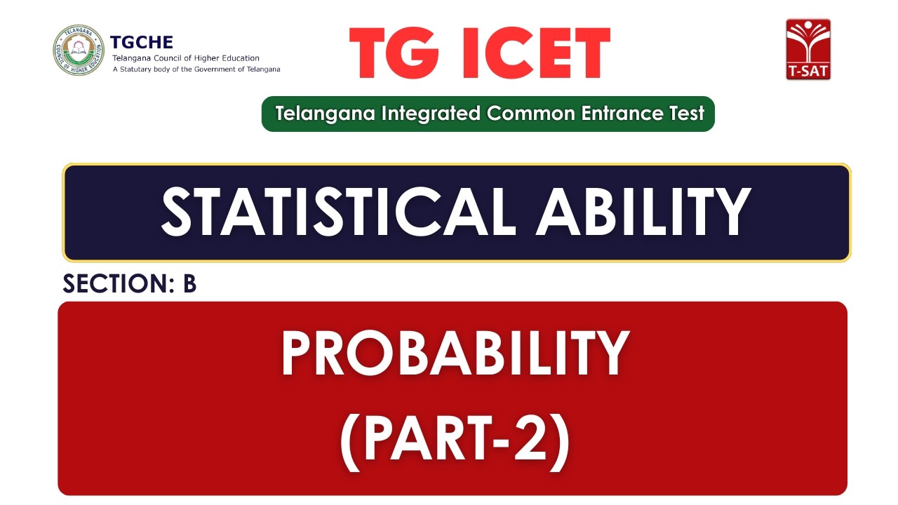 ICET |  Statistical Ability (Section - B) :  Statistics - Probability (Part-2) | T-SAT