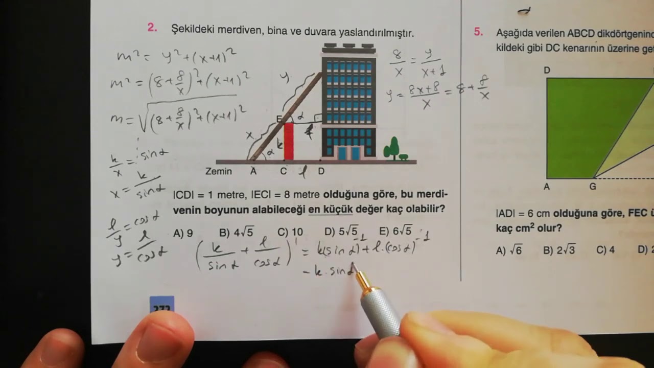 Müfredat Dışı..⚠️ Jim Moriarty'ye Selamlar.Türev Maksimum. Tanjantlı Pratik Yol.Rasyonel Yayınları⚠️