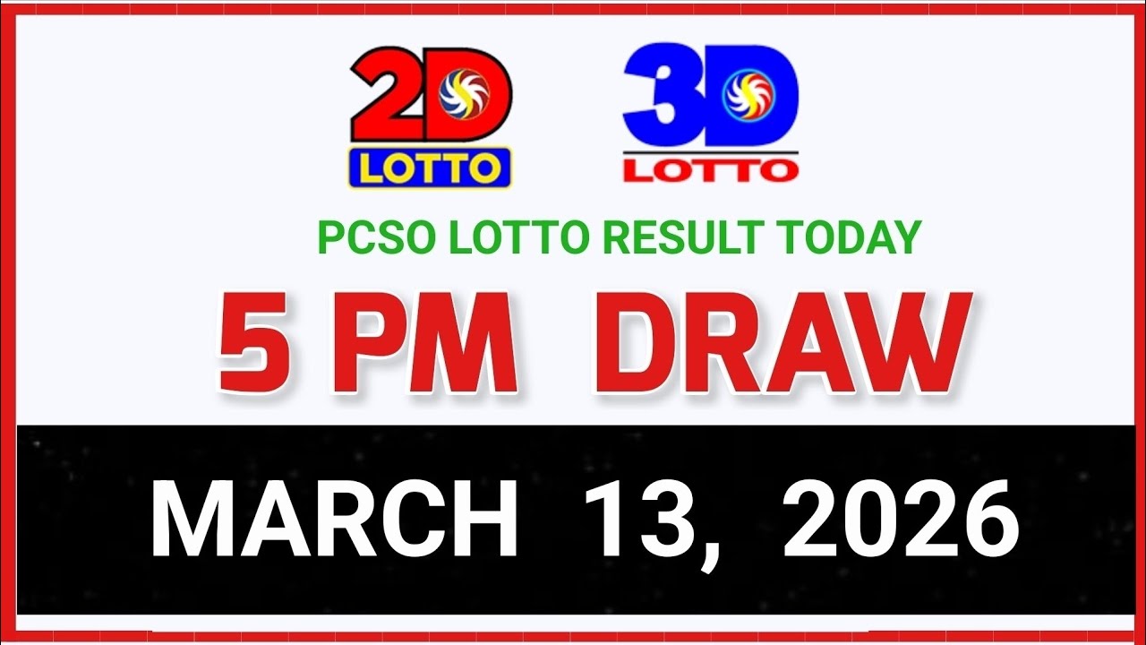 5pm Lotto Result Today March 13 2026 PCSO