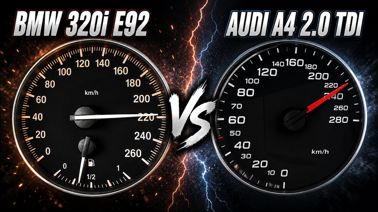 BMW 320i E92 v AUDI A4 2.0 TDI | Acceleration Test