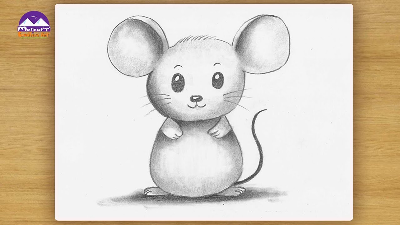 How to Draw a Cute Mouse Step by Step | Easy Pencil Sketch | Easy Rat Drawing for Kids
