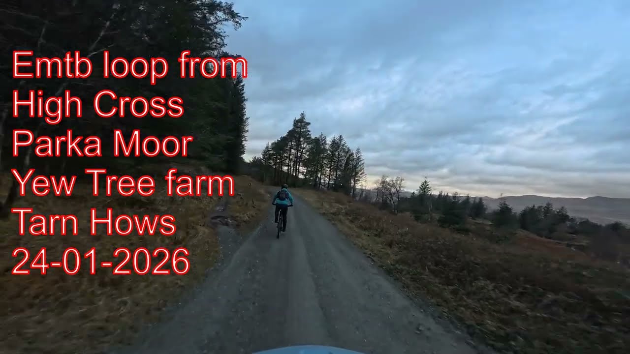 An easy Emtb loop from High Cross Hawkshead hill, Parka Moor, Yew tree farm, Tarn Hows. 24-01-2026