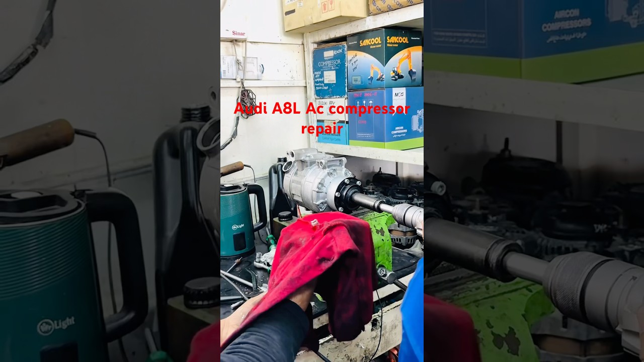 Audi A8L ac compressor repair and check #shorts #shortvideo #audi #youtubeshorts #service