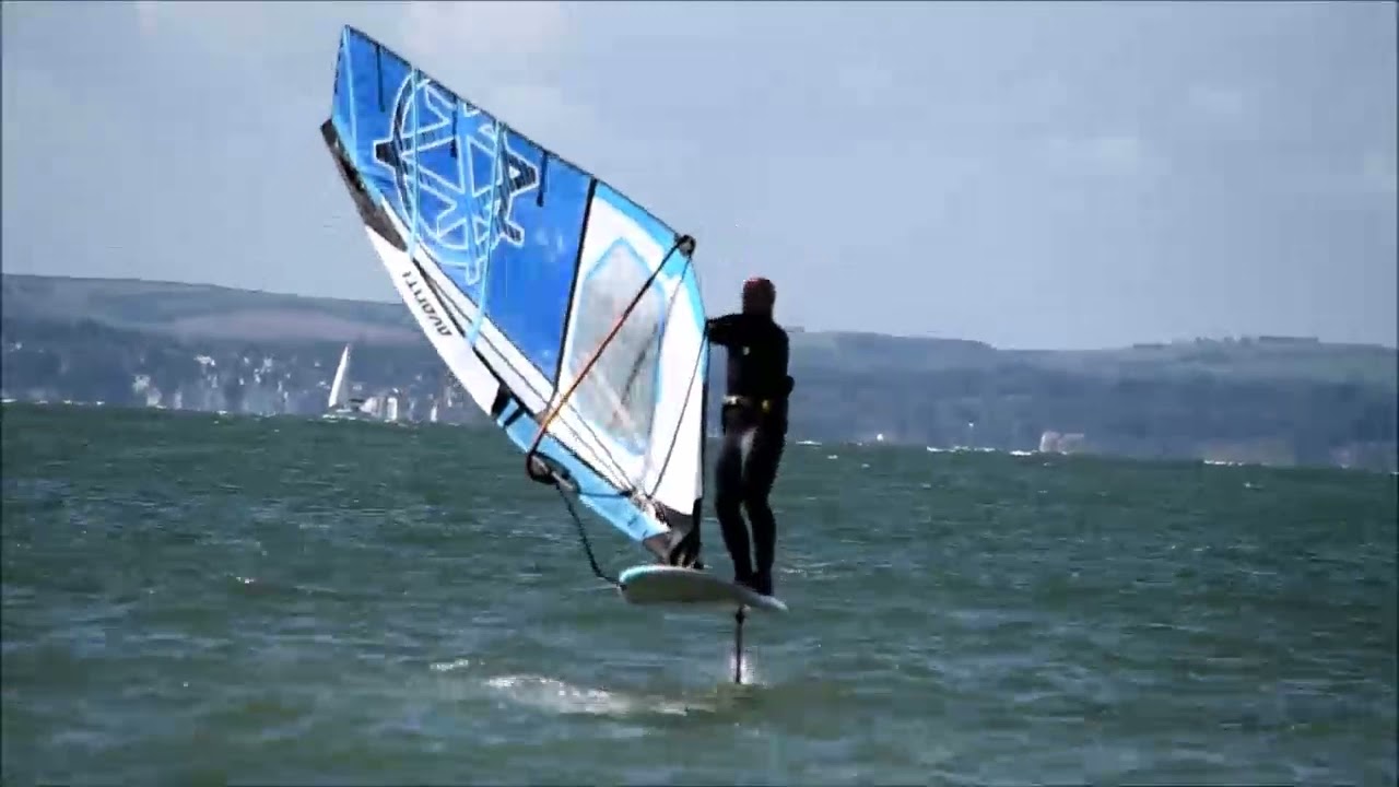 Windfoil duck gybe on the Avanti Icarus foil specific sail.