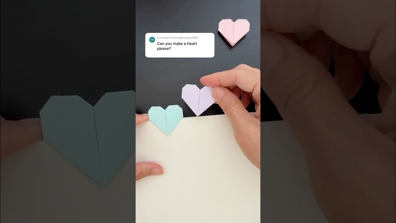 Easy sticky note origami heart #origami #折り紙 #love #origamiheart #paperheart #lovebookmark #bookmark