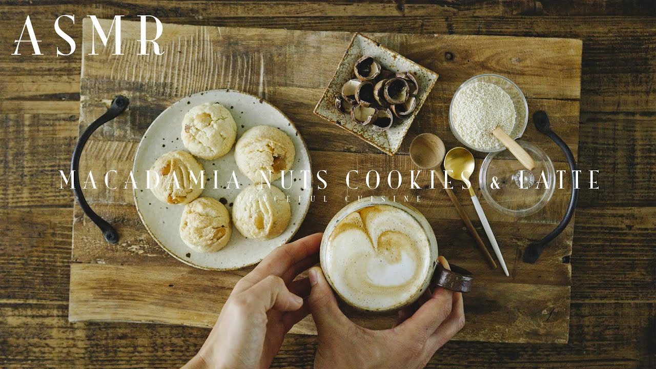 [No Music] How to make Macadamia Nuts Cookies and Latte