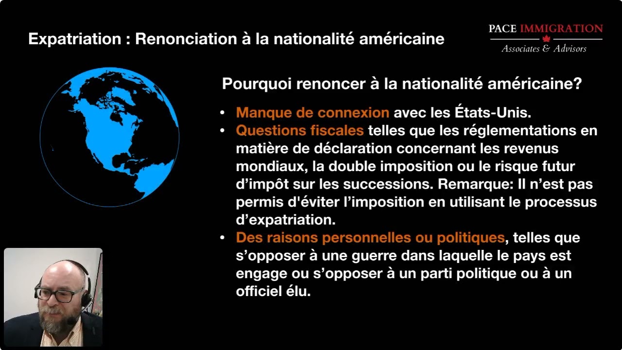 Expatriation : Renonciation à la nationalité américaine