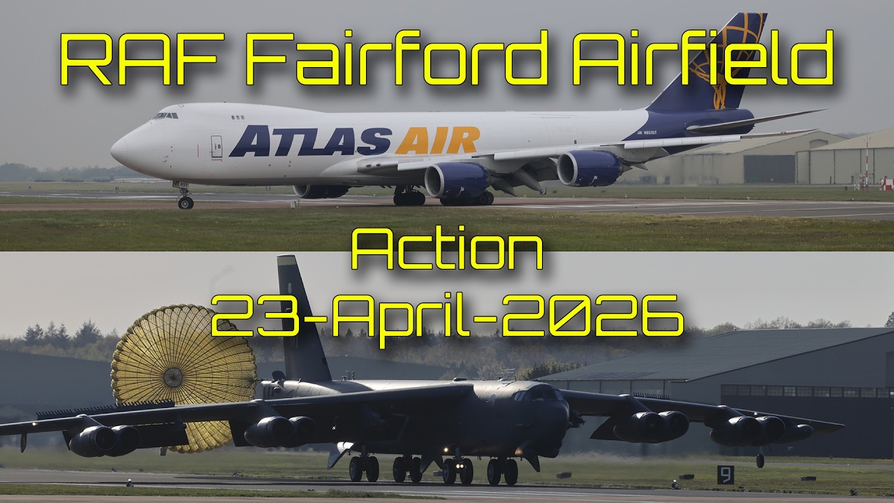 B-52H Stratofortress Departures & Returns + Rare 747-8F Visit | RAF Fairford 24 April 2026