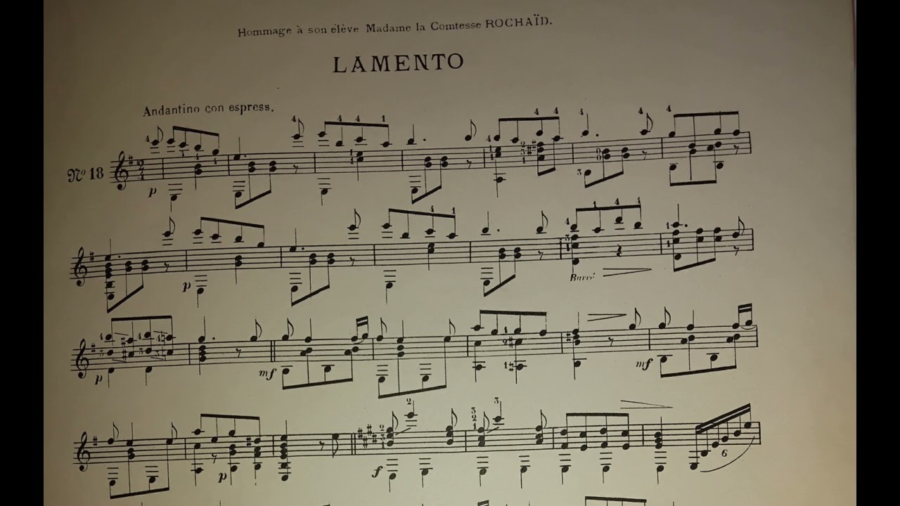 Auguste Zurfluh - Lamento [From Recueil Facile pour Guitare] (w/score)