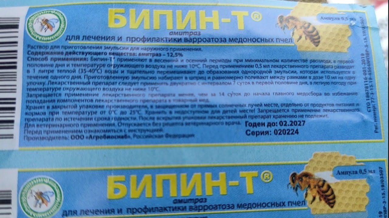 Пчеловодство. Обработка пчёл от клеща ваора бипином-т в октябре. Что у пчёл по кормам.