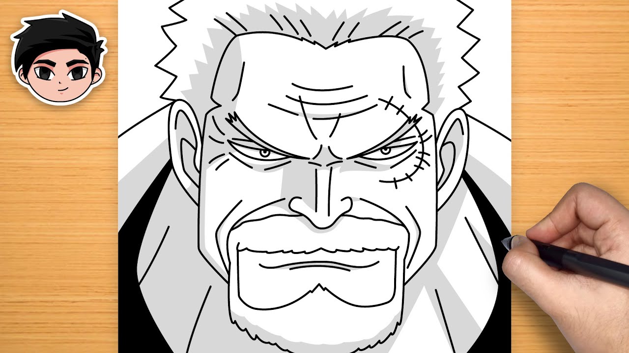 Easy Anime Drawing | How to Draw Monkey D. Garp from One Piece Step-by-Step