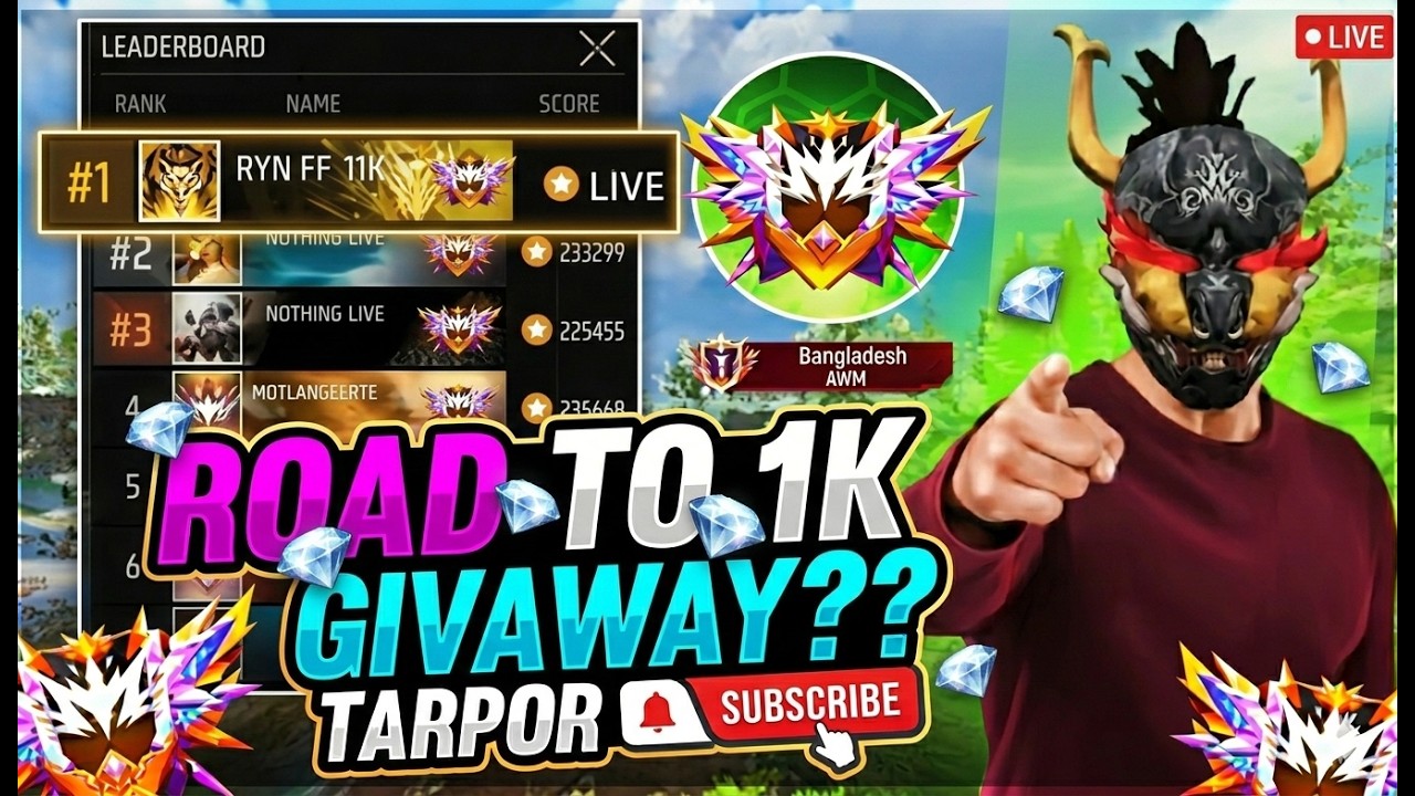 🔴 V Badge Lobby  Grandmaster Top 1 Rank Push.. Free Fire LIVE 🔴#shortsfeed  #Freefire #FFSatoruGojo