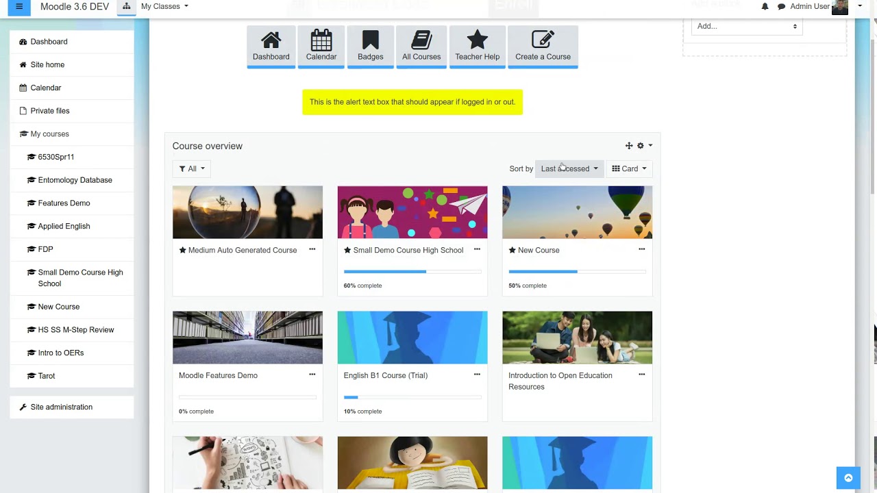 Moodle 3.6 Control the Dashboard Blocks for All Users