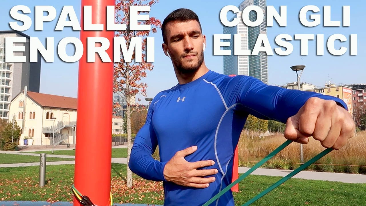 ALLENAMENTO SPALLE CON ELASTICO! DELTOIDI GIGANTI CON LE LOOP BAND! COME SVILUPPARE DELTOIDI ENORMI!