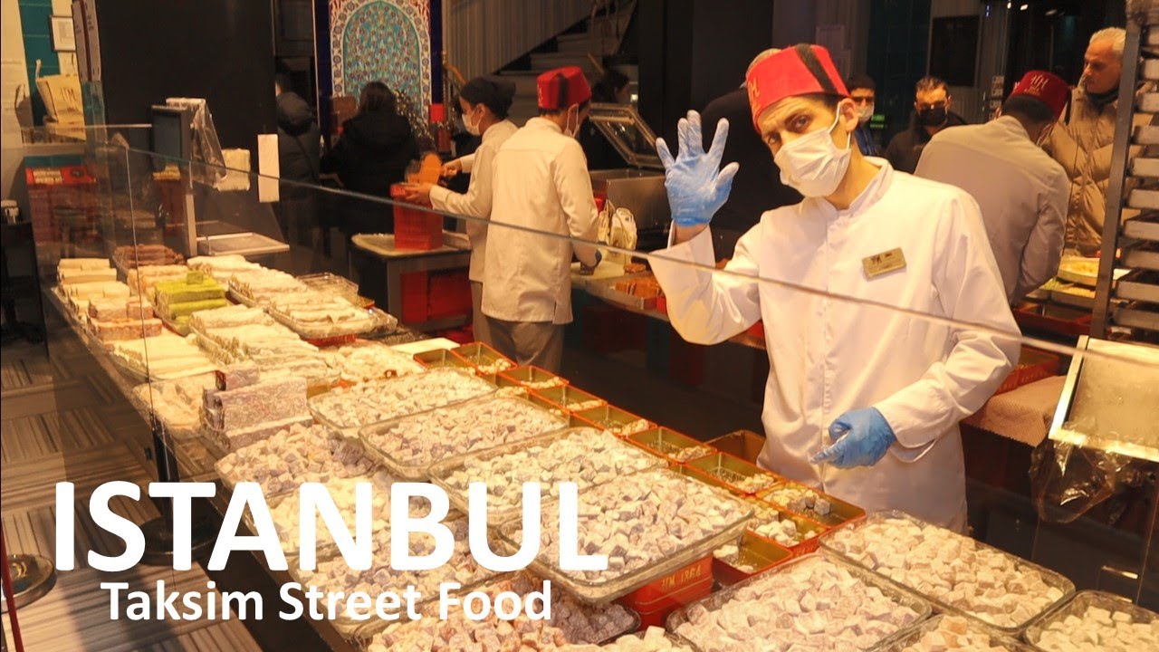 Taksim Turkish Street Food Tour | Walking Tour | April 2022 | 4K